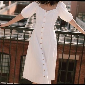 Urban Outfitters White Linen Midi Dress Size L